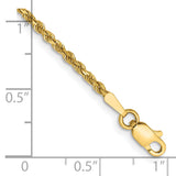 14k 1.75mm D/C Rope Chain Anklet