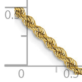 14k 2.25mm Handmade Regular Rope Chain
