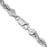 14K White Gold 5.50mm Handmade Rope Chain Necklace - Fine Jewelry Gift