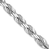 14K White Gold 5.50mm Handmade Rope Chain Necklace - Fine Jewelry Gift