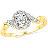 10kt Yellow Gold Womens Round Diamond Solitaire Twist Promise Bridal Ring 1/6 Cttw 100360 - shirin-diamonds