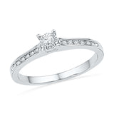 10kt White Gold Womens Round Diamond Solitaire Bridal Wedding Engagement Ring 1/10 Cttw 100570 - shirin-diamonds