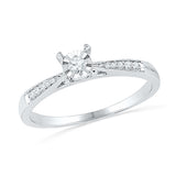 10kt White Gold Womens Round Diamond Solitaire Bridal Wedding Engagement Ring 1/10 Cttw 100571 - shirin-diamonds