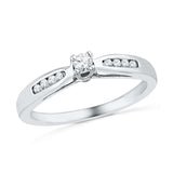 10kt White Gold Womens Round Diamond Solitaire Promise Bridal Ring 1/5 Cttw 100673 - shirin-diamonds