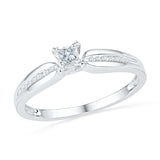 10kt White Gold Womens Princess Diamond Solitaire Promise Bridal Ring 1/6 Cttw 100750 - shirin-diamonds