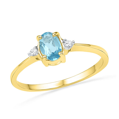 10kt Yellow Gold Womens Oval Lab-Created Blue Topaz Solitaire Diamond Ring 1.00 Cttw 101261 - shirin-diamonds