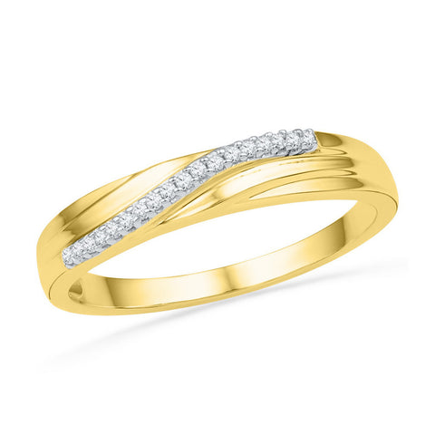 10kt Yellow Gold Womens Round Diamond Band Ring 1/20 Cttw 101364 - shirin-diamonds