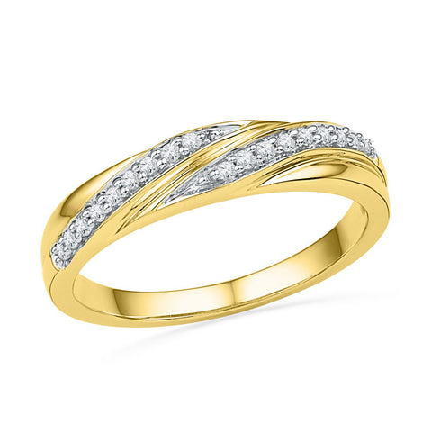 10kt Yellow Gold Womens Round Diamond Simple Band Ring 1/10 Cttw 101369 - shirin-diamonds