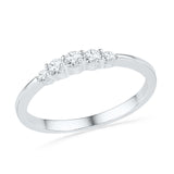 10kt White Gold Womens Round Diamond 5-stone Bridal Wedding Engagement Ring 1/4 Cttw 101487 - shirin-diamonds