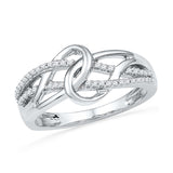 10kt White Gold Womens Round Diamond Infinity Loop Knot Strand Ring 1/6 Cttw 101525 - shirin-diamonds