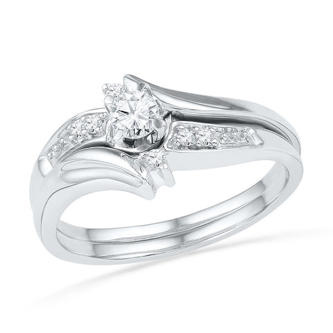 14kt Yellow Gold Womens Round Diamond Bridal Wedding Engagement Ring Band Set 1/4 Cttw 101838 - shirin-diamonds