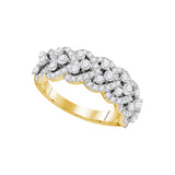 14kt Yellow Gold Womens Round Diamond Spade-shape Band Ring 1-1/3 Cttw 104771 - shirin-diamonds