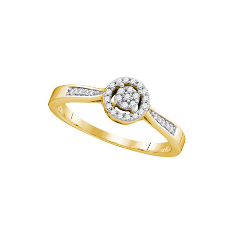 10kt Yellow Gold Womens Round Diamond Cluster Bridal Wedding Engagement Ring 1/8 Cttw 105791 - shirin-diamonds