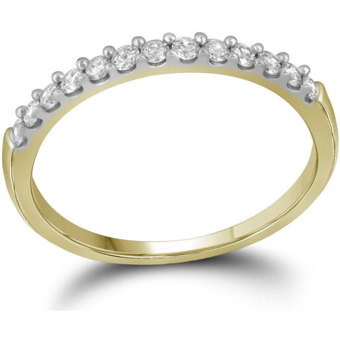 10kt Yellow Gold Womens Round Pave-set Diamond Wedding Band 1/6 Cttw 106229 - shirin-diamonds