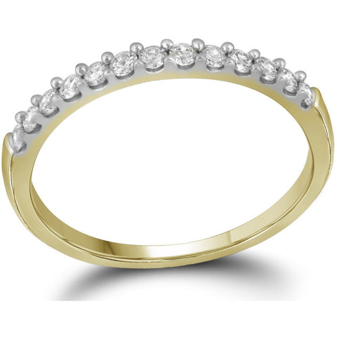 14kt Yellow Gold Womens Round Diamond Slender Wedding Anniversary Band 1/4 Cttw 106231 - shirin-diamonds