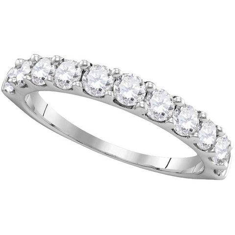 14kt White Gold Womens Round Pave-set Diamond Wedding Band Ring 1.00 Cttw 106244 - shirin-diamonds