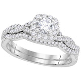 14kt White Gold Womens Round Diamond Certified Bridal Wedding Engagement Ring Band Set 5/8 Cttw 106355 - shirin-diamonds
