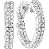 10kt White Gold Womens Round Diamond Hoop Earrings 1/5 Cttw 106702 - shirin-diamonds
