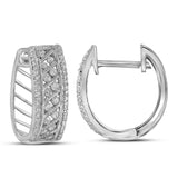 10kt White Gold Womens Round Channel-set Diamond Hoop Earrings 5/8 Cttw 107171 - shirin-diamonds
