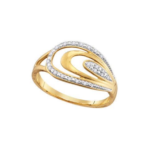 10kt Yellow Gold Womens Round Diamond Band Ring 1/20 Cttw 107867 - shirin-diamonds