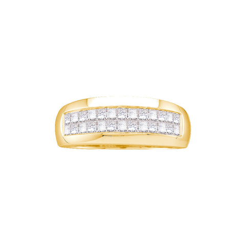 14kt Yellow Gold Mens Princess Diamond Band Wedding Anniversary Ring 1.00 Cttw 10810 - shirin-diamonds