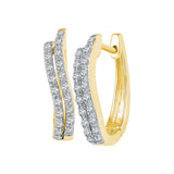 10kt Yellow Gold Womens Round Diamond Hoop Earrings 1/5 Cttw 108520 - shirin-diamonds