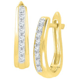 10kt Yellow Gold Womens Round Diamond Hoop Earrings 1/4 Cttw 108547 - shirin-diamonds