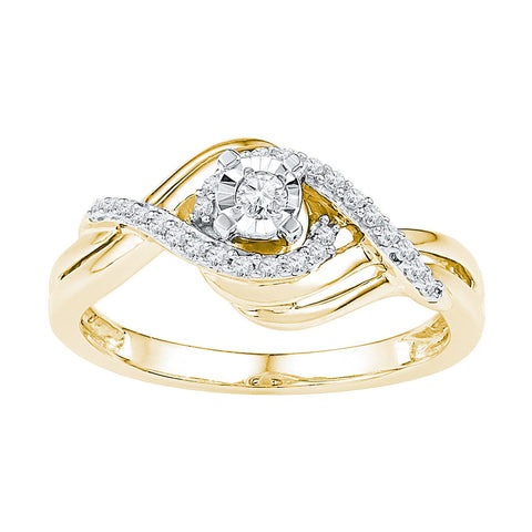 10kt Yellow Gold Womens Round Diamond Solitaire Bridal Wedding Engagement Ring 1/5 Cttw 108697 - shirin-diamonds