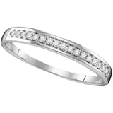 10kt White Gold Womens Round Diamond Band Wedding Anniversary Ring 1/10 Cttw 109570 - shirin-diamonds