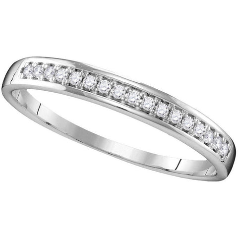 10kt White Gold Womens Round Diamond Band Wedding Anniversary Ring 1/10 Cttw 109570 - shirin-diamonds