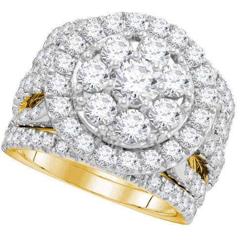 14kt Yellow Gold Womens Round Diamond Certified Halo Bridal Wedding Engagement Ring Band Set 4.00 Cttw 109726 - shirin-diamonds