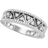 10kt White Gold Womens Round Diamond Geometric Band Ring 7/8 Cttw 109812 - shirin-diamonds