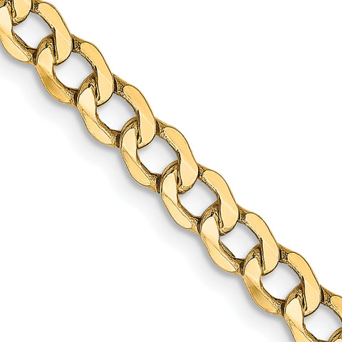 10k 4.3mm Semi-Solid Curb Link Chain (Weight: 5.23 Grams, Length: 20 Inches)