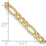 10k 4.75mm Semi-Solid Figaro Chain
