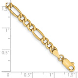 10K Yellow Gold 4.75mm Semi-Solid Figaro Chain Bracelet 8 IN