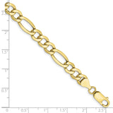 10k 7.3mm Semi-Solid Figaro Chain