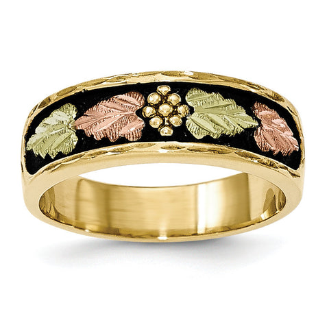 10k Tri-color Black Hills Gold Men's Antiqued Ring 10BH667 - shirin-diamonds
