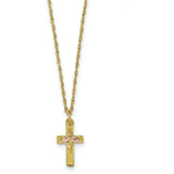10k Tri-Color Black Hills Gold Cross Necklace 10BH694 - shirin-diamonds