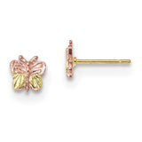 10k Tri-Color Black Hills Gold Butterfly Earrings 10BH698 - shirin-diamonds
