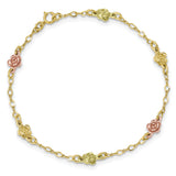 10k Tri-Color Black Hills Gold Roses Bracelet 10BH705 - shirin-diamonds