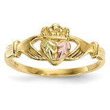 10k Tri-Color Black Hills Gold Claddagh Ring 10BH709 - shirin-diamonds