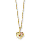 10k Tri-Color Black Hills Gold Heart Garnet Necklace 10BH723 - shirin-diamonds