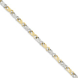 10k Two-Tone Solid Polished Fancy Bracelet 10BR1 - shirin-diamonds