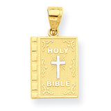 10k & Rhodium Holy Bible Charm 10C1038 - shirin-diamonds