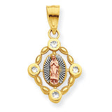 10k Small Two-tone Our Lady of Guadalupe Pendant 10C1043 - shirin-diamonds