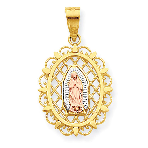10k Two-tone Our Lady of Guadalupe Pendant 10C1045 - shirin-diamonds