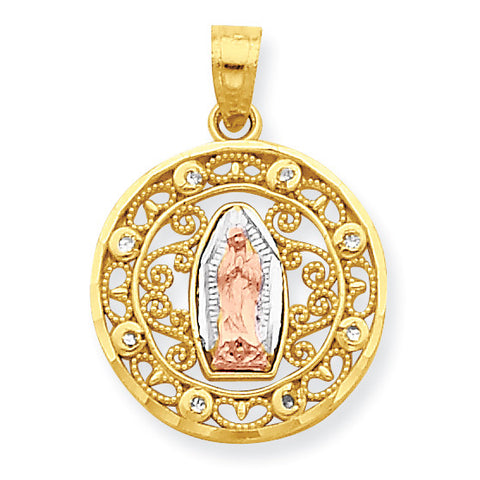 10k Two-tone Our Lady of Guadalupe Pendant 10C1046 - shirin-diamonds