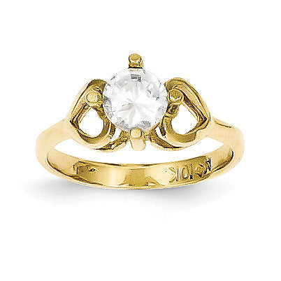 10k CZ Polished Baby Ring 10C1144 - shirin-diamonds