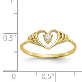 10k CZ Heart Ring 10C1188