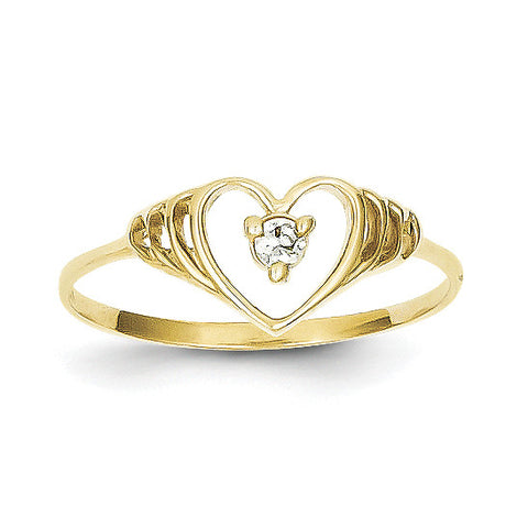 10k CZ Heart Ring 10C1188 - shirin-diamonds